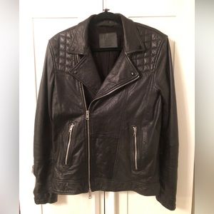 All Saints Kushiro Goat Leather Biker Jacket size Medium